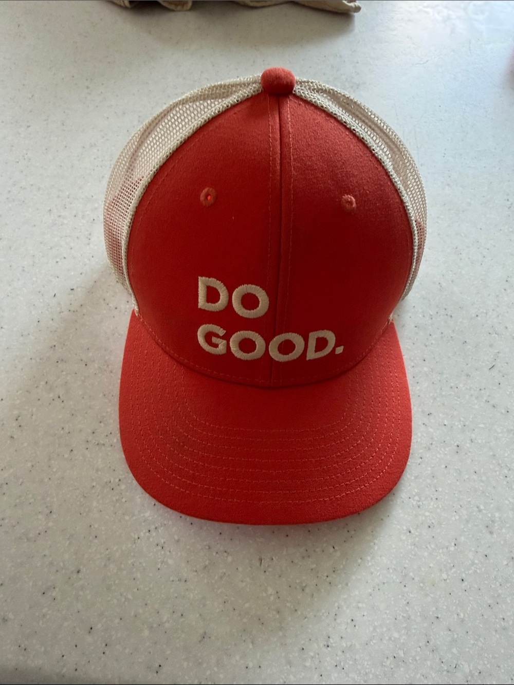 cotopaxi Orange and White Trucker Hat - "DO GOOD."